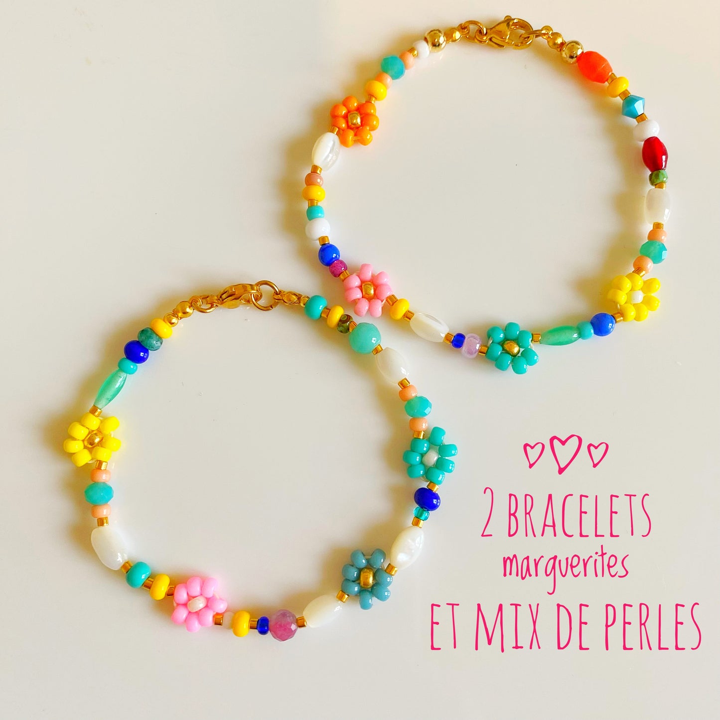 Bracelet de perles, lot de 2