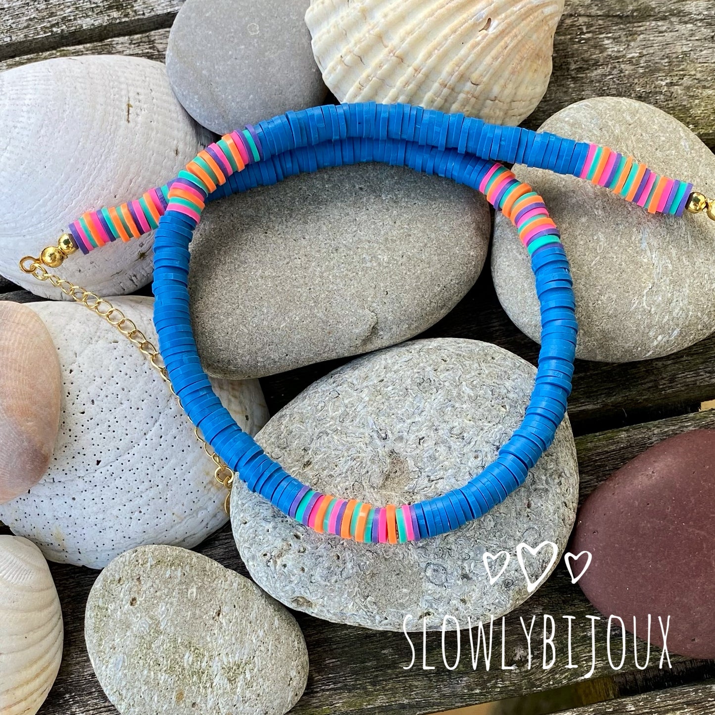 Collier de perles, collier surfeur, collier heishi, plage, summer, été, surfer, heishi, bracelet offert, printemps été, idée cadeau