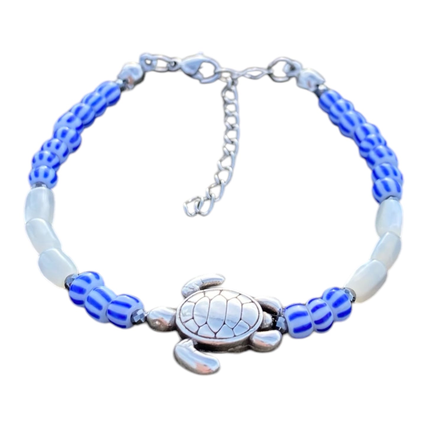 Bracelet de perle de nacre et Tortue acier inoxydable