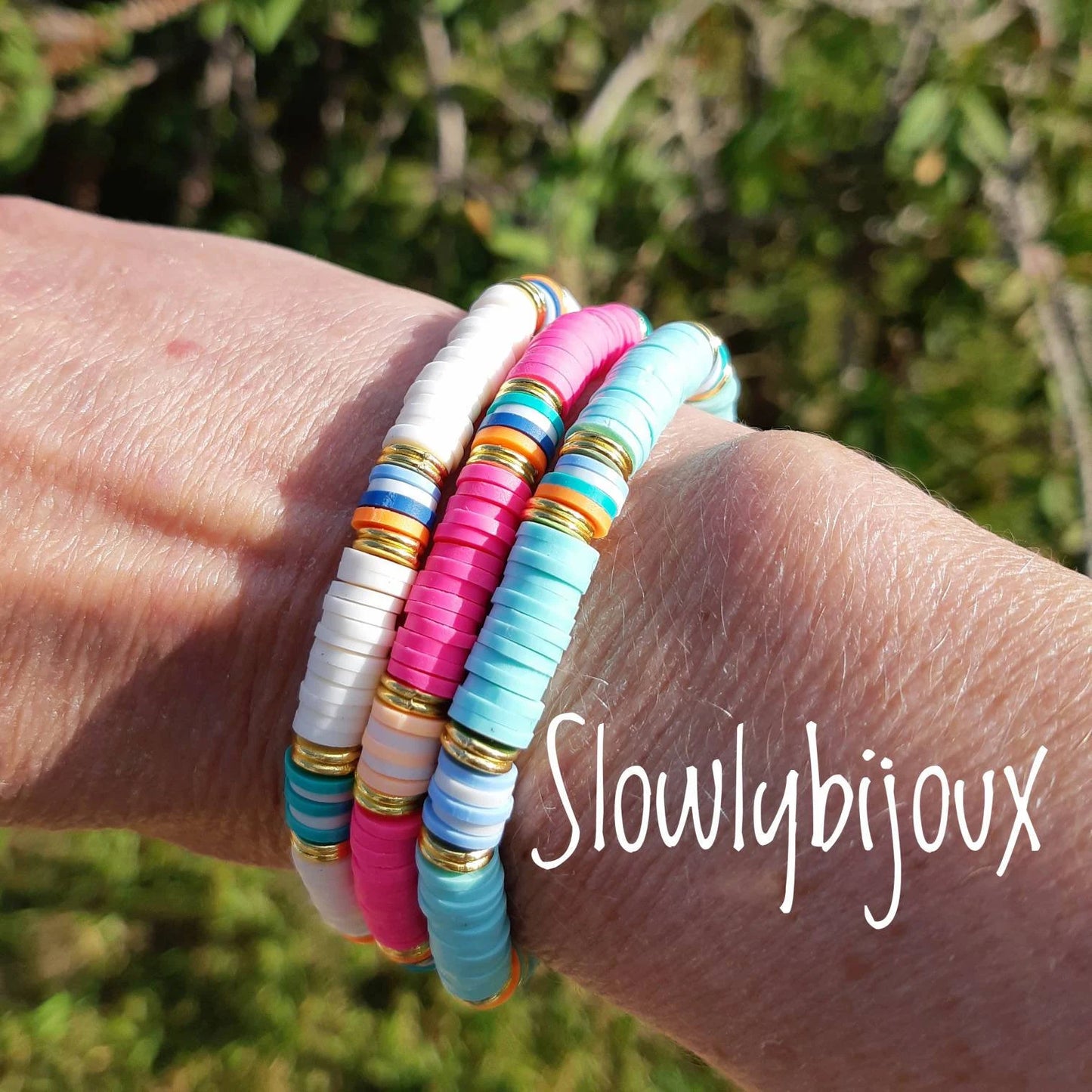 Bracelets perles heishi, bracelets surfeur 🏄🏻♀️