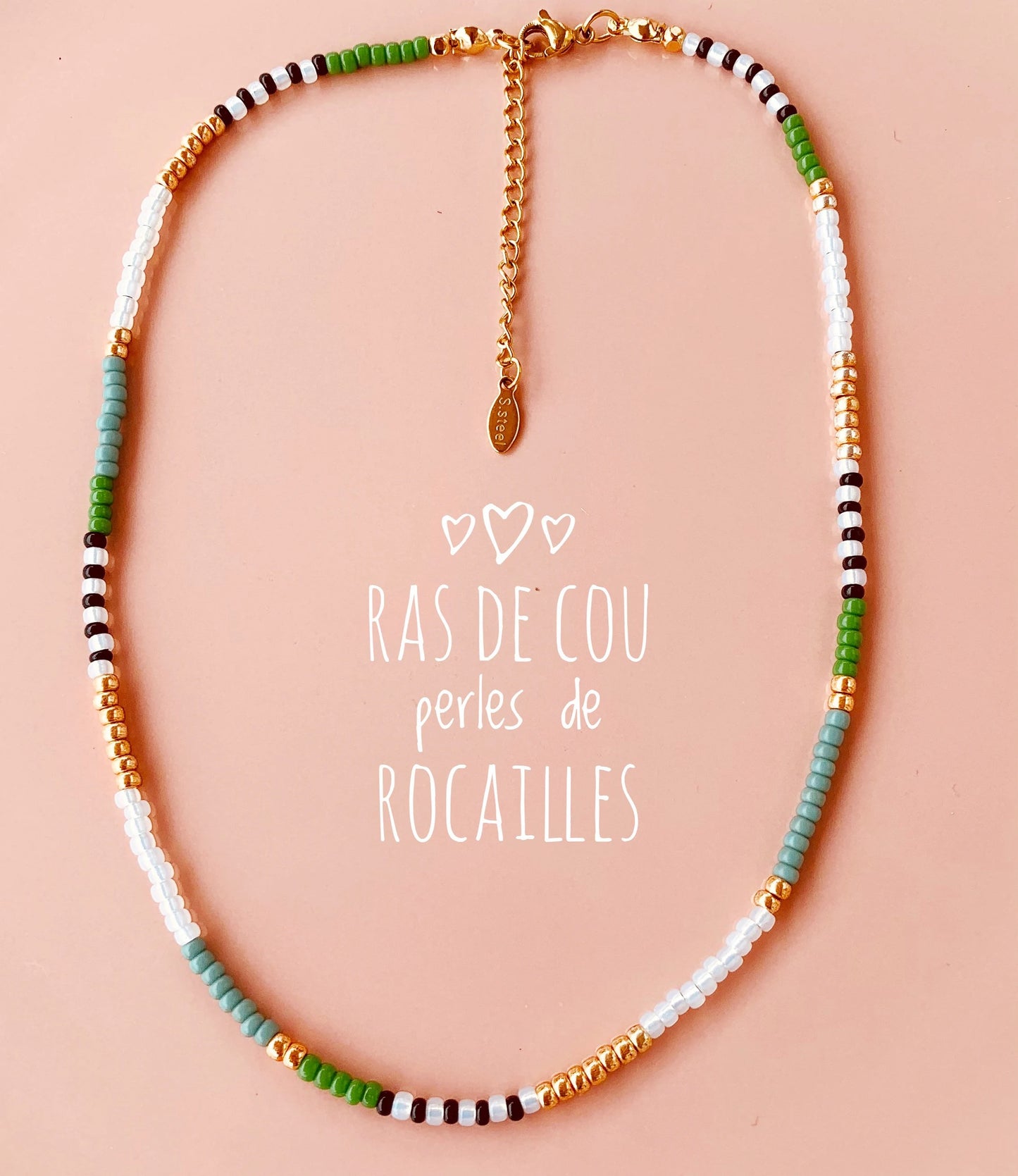 Collier perles rocailles, collier ras de cou, collier fin, collier de perles, choker, necklace, coller, printemps été, gift, idée cadeau