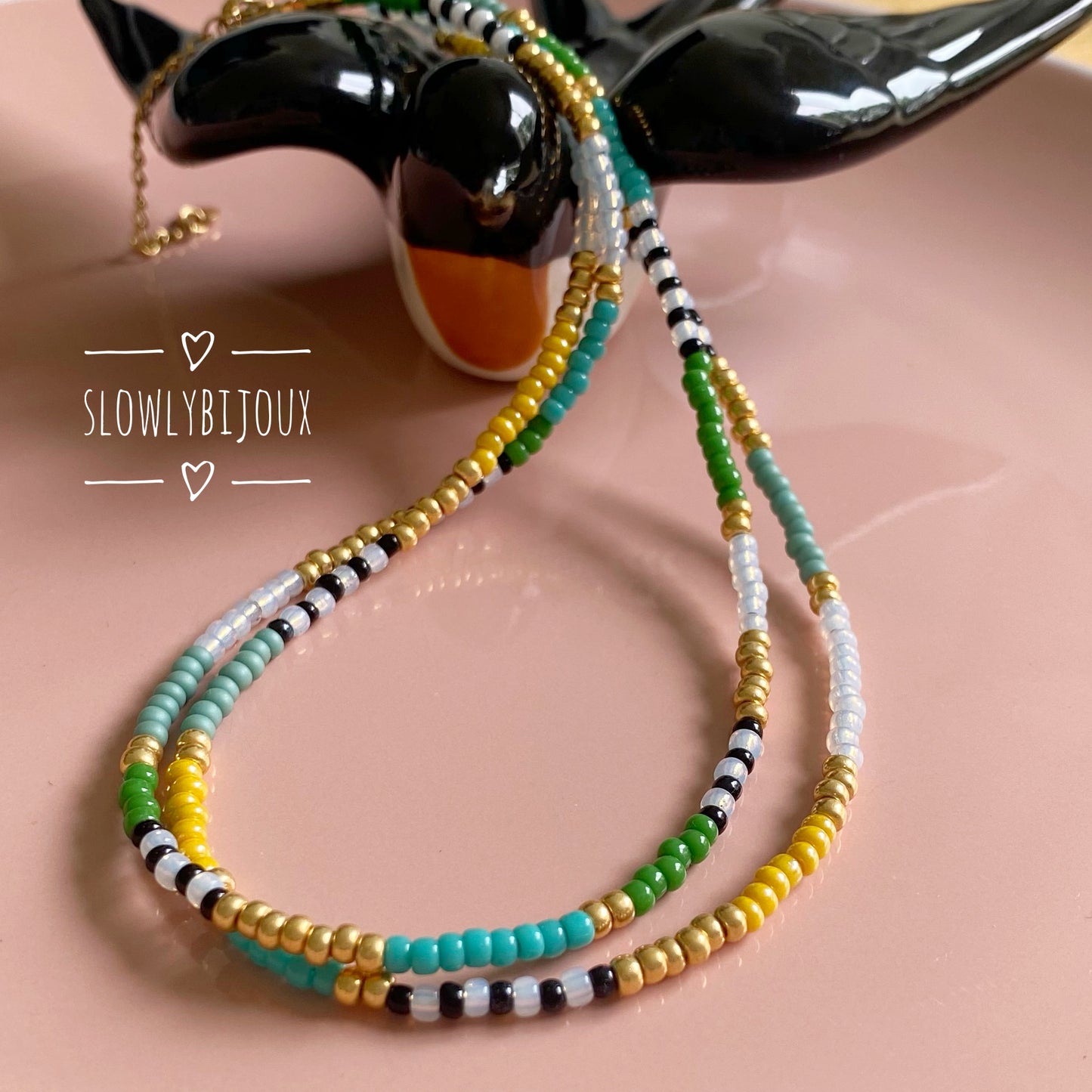 Collier double perles de rocailles miyuki