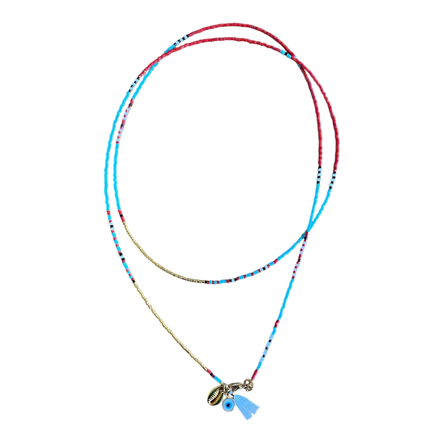Sautoir de perles miyuki or 24 k