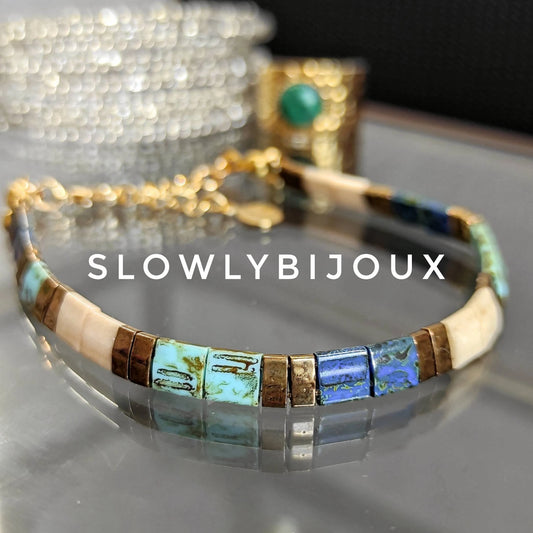 Bracelet perles miyuki Tila perles japonaises plates minimaliste boho bohême bohostyle accessoires idée cadeau