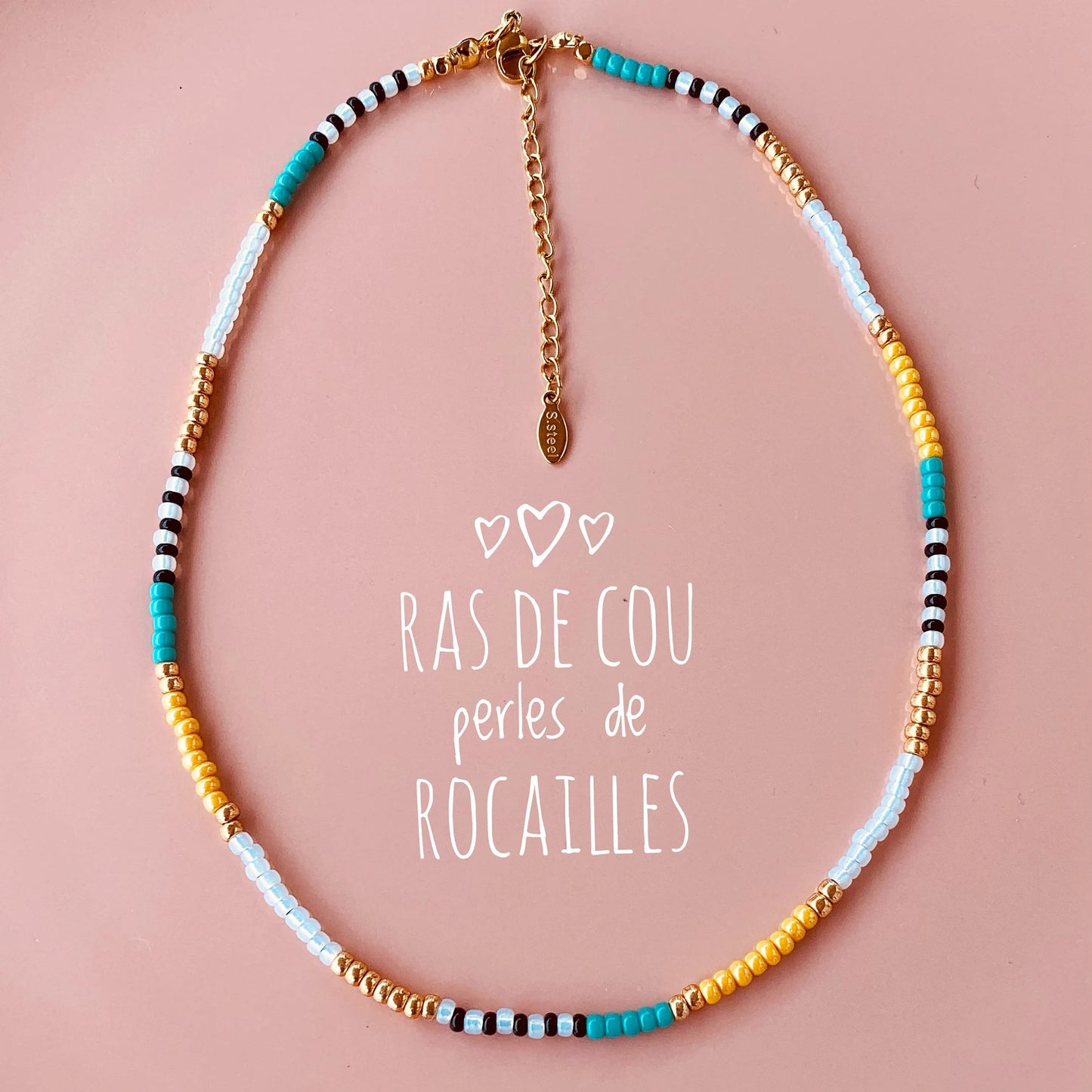 Collier perles rocailles, collier ras de cou, collier fin, collier de perles, choker, necklace, coller, printemps été, gift,  idée cadeau